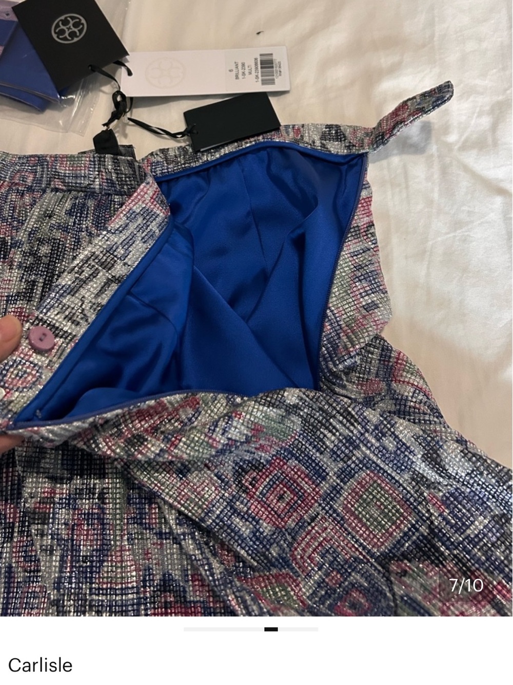 Carlisle Blue, Pink and Black Floral Pleated Skirt - Picture 7 of 10